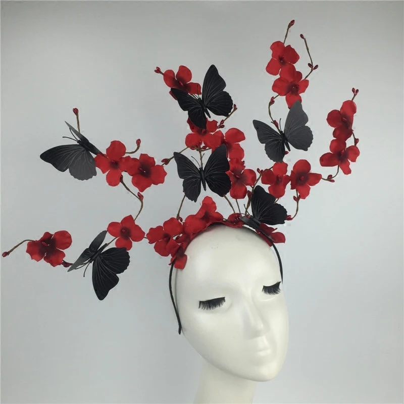 Головной убор с цветами и ветками реквизит для фотосессии невесты школы