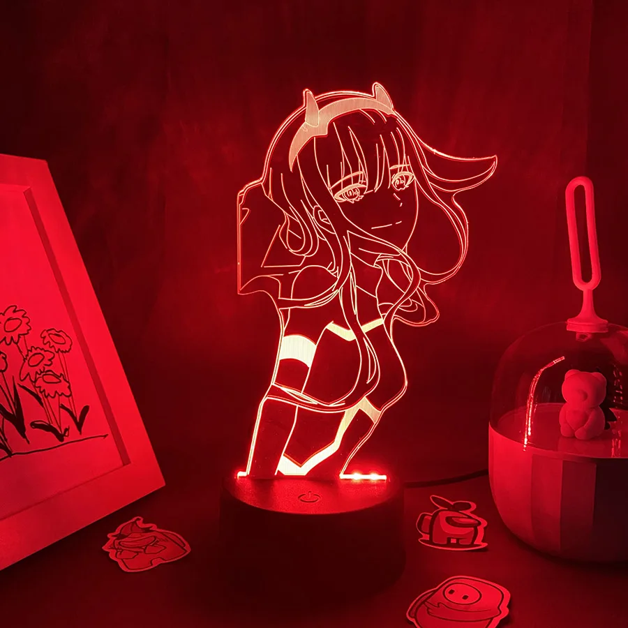 

3D LED Anime Zero Two 02 Night Light Sexy Lovely Gift For Friend Lava Lamp Bedroom Decor Manga Darling In The Franxx Figure 02