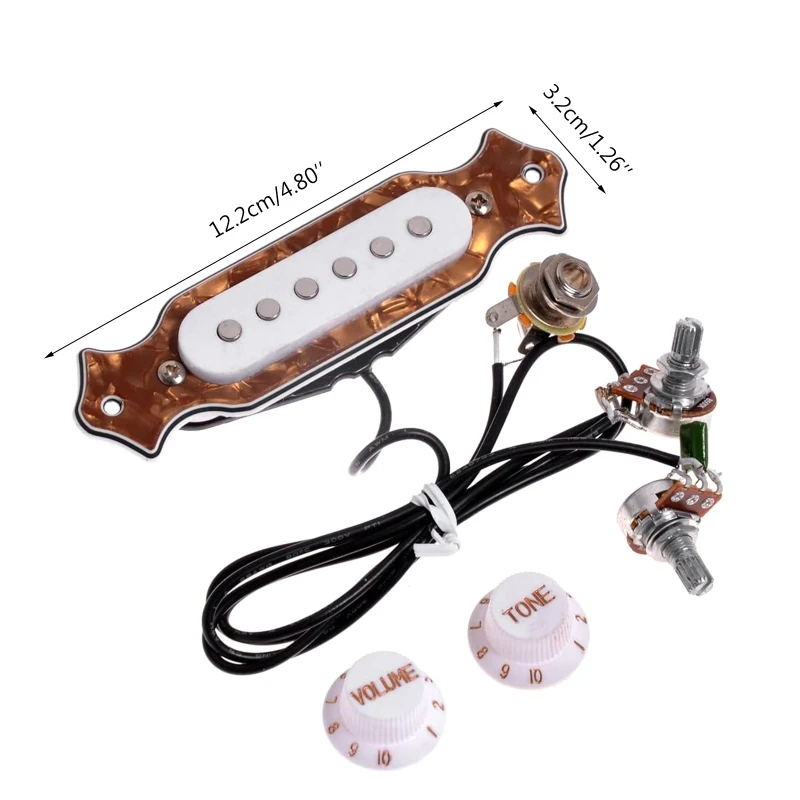 Pre-wired 6-string Cigar Box Guitar Pickups Kit with Volume & Tone Mount Screws for Electric Guitar Accessories Parts images - 6