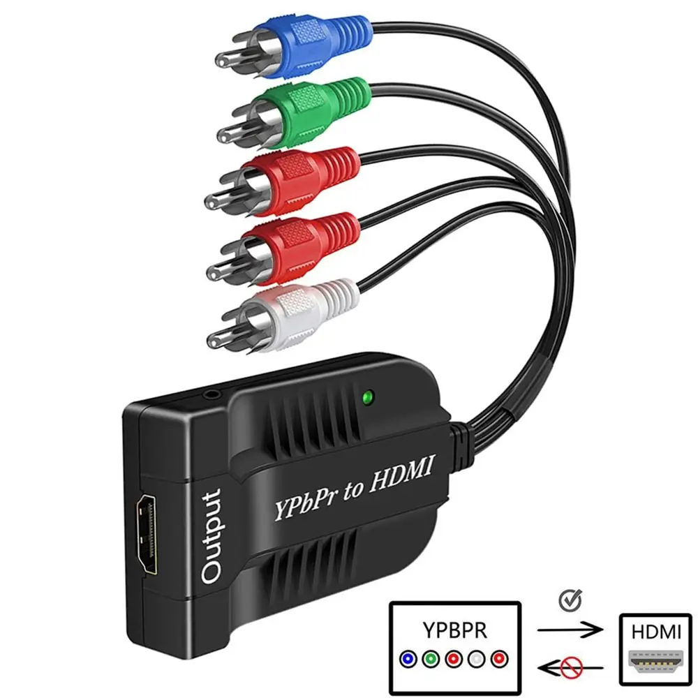 

Профессиональный 5RCA RGB YPbPr к HDMI DVD TV поддержка 1080P адаптер видео аудио компонент к HDMI преобразователю