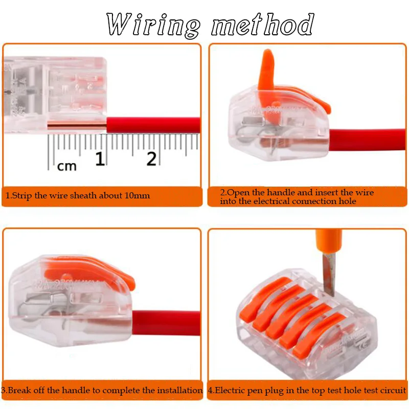 

50 PCS 418 Terminal Block Compact Electrical Quick Multi-circuit Splicing Butt Wire Connector Home Junction Connectors Free Ship