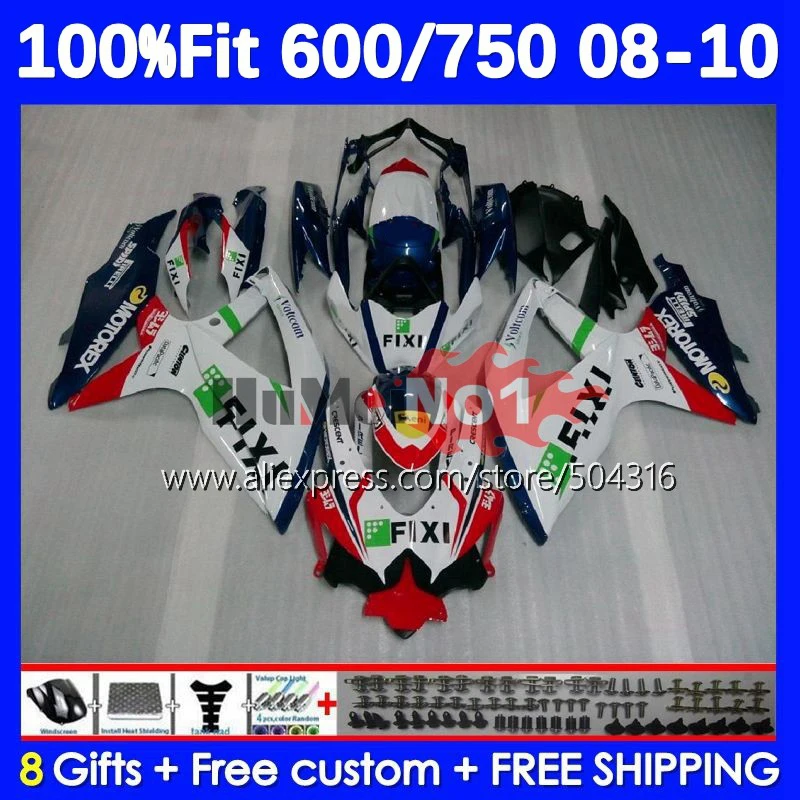 

Injection Body For GSXR-750 GSXR 600 750 600CC 17No.12 K8 GSXR600white glossy GSXR750 08 09 10 GSXR-600 2008 2009 2010 Fairings