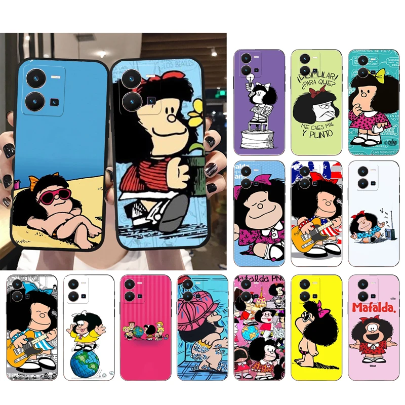 

Mafalda Phone Case for VIVO Y53S Y33S Y22S Y11S Y31 Y21 Y70 Y20 Y21S Y72 Y35 Y51 Y01 V23E V21 V23 V21E Funda
