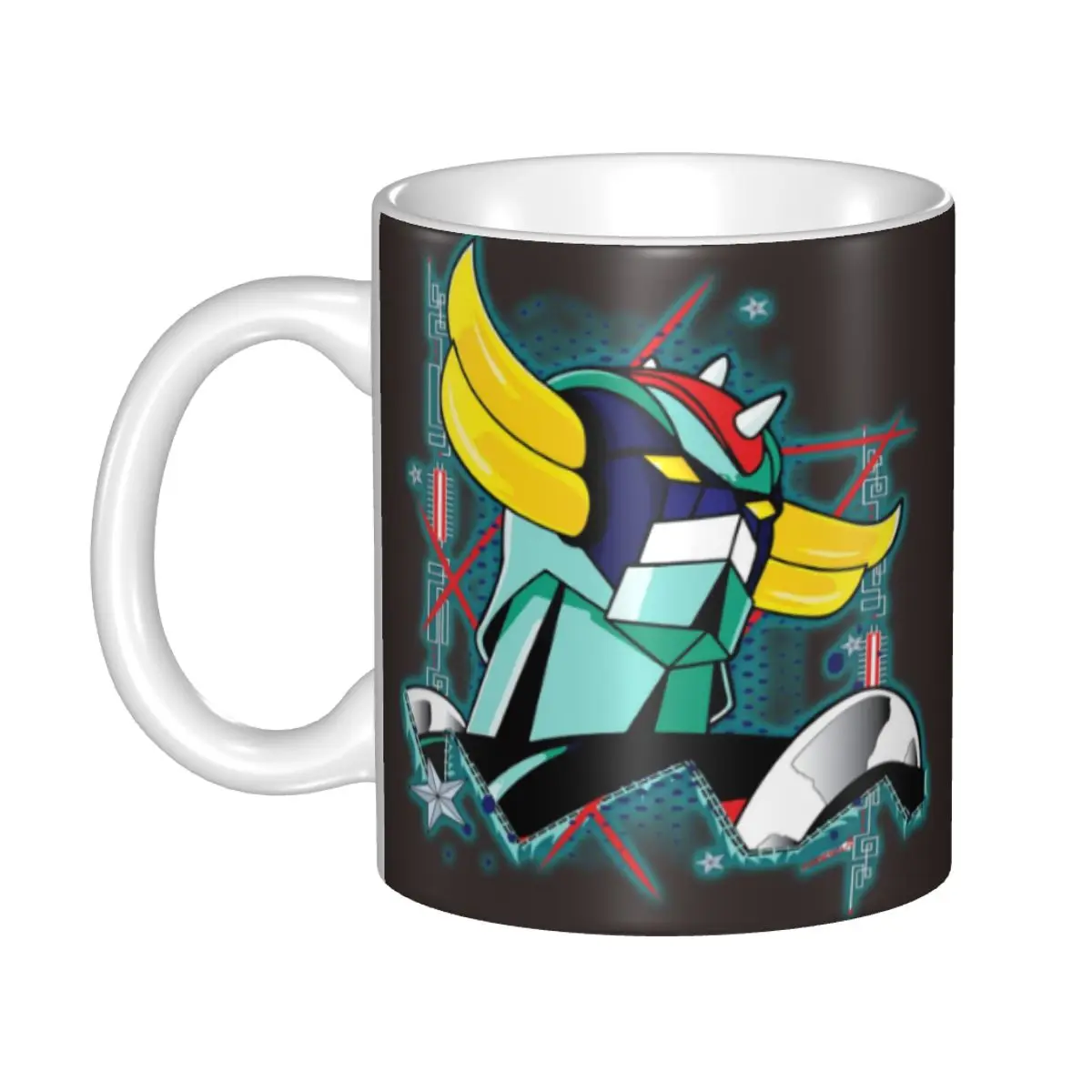 

Mechanical Warrior Grendizer Goldrake Coffee Mugs DIY Custom UFO Robot Anime Ceramic Mug Creative Present
