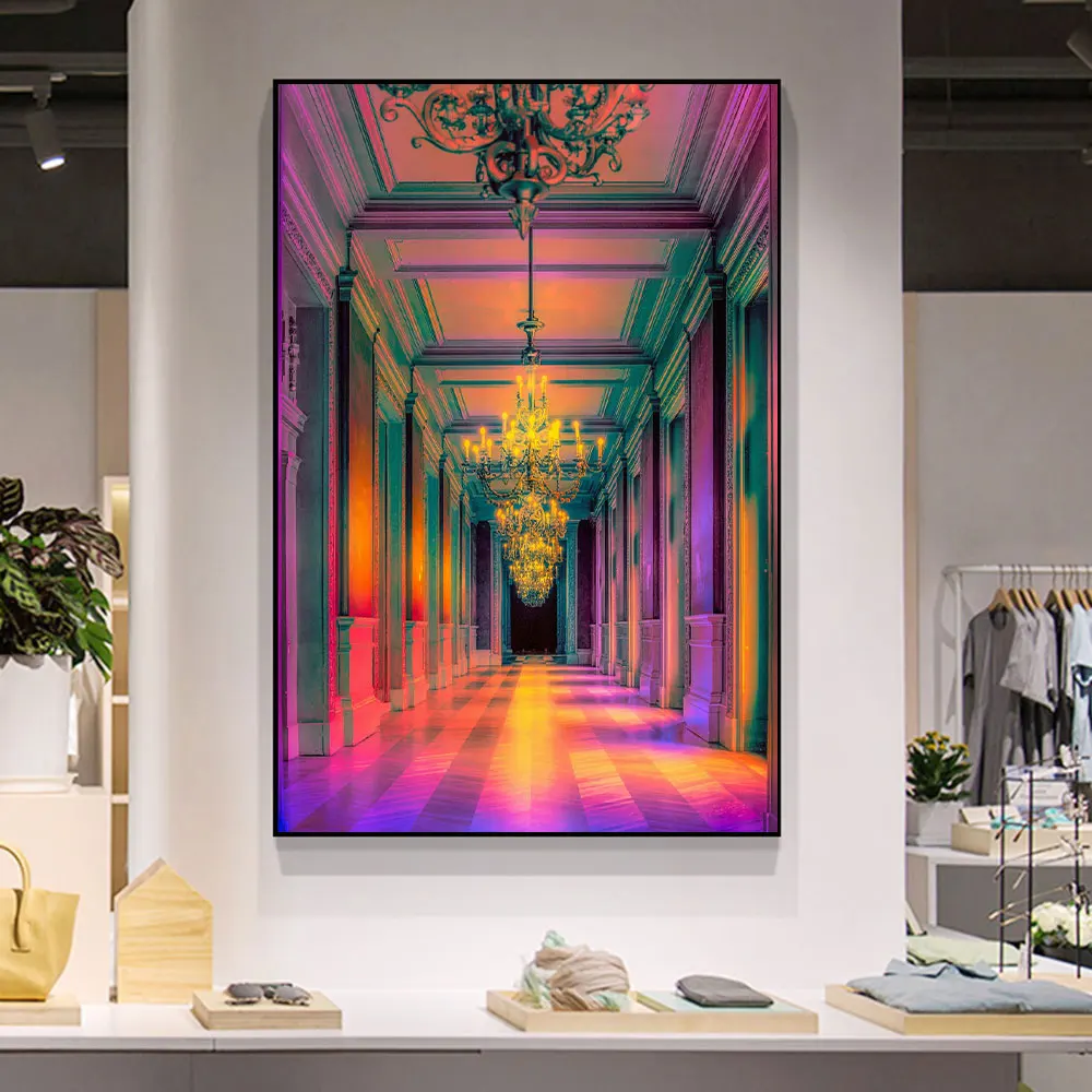 Абстрактные призматические постеры холст картина печать красочные расширение