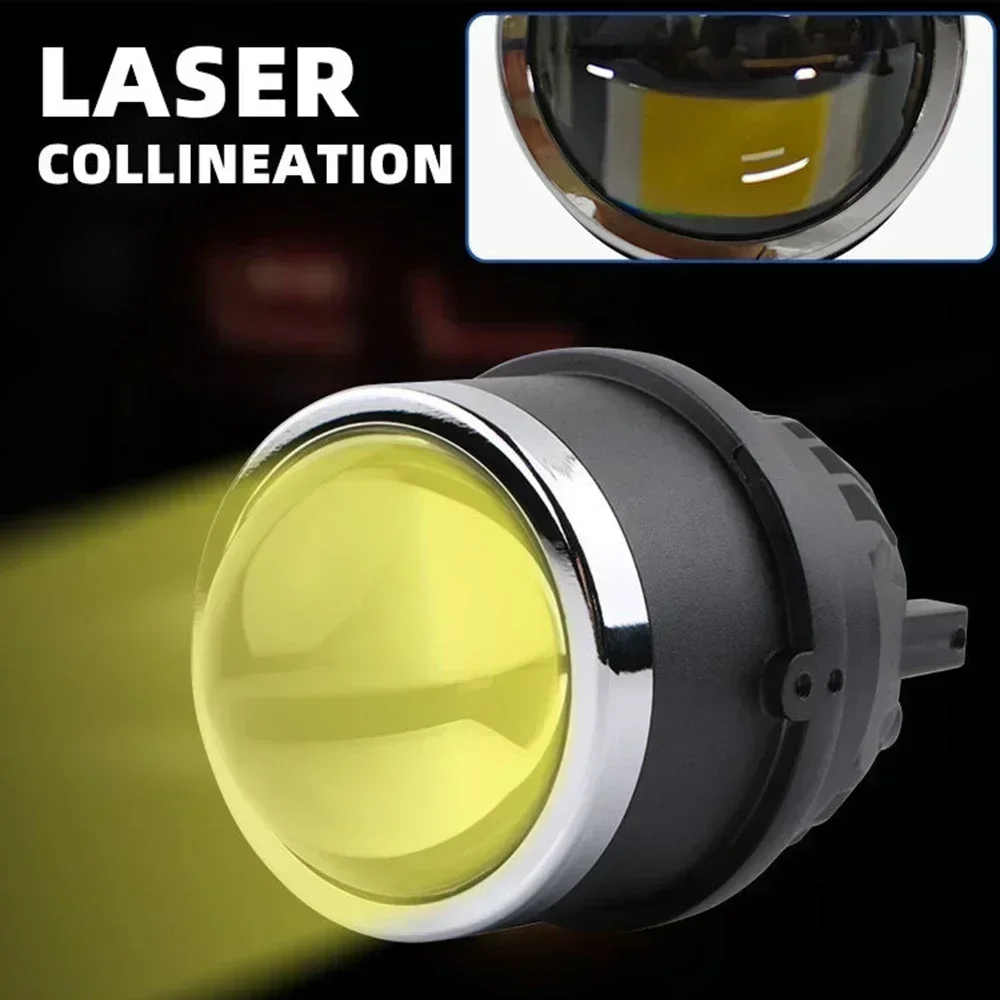 

65 Вт, желтые Противотуманные фары 3000K, линзы для автомобиля с ближним и дальним светом и 3-дюймовым Bi-светодиодный, лазерная противотуманная лампа, линза проектора