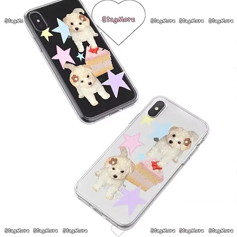 

Cartoon Cute Star Dogs Phone Case for IPhone 14 11 12 13 Pro Max Korea Kawai for IPhone XR XS MAX Iphone Xr Case