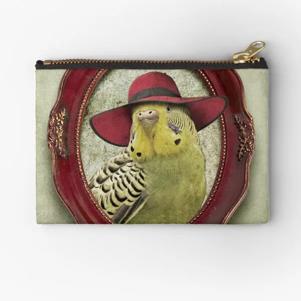 

Зеленая шляпа Budgie в красном цвете, кармашки на молнии, упаковка для хранения, женская сумка, нижнее белье, косметический ключ, кошелек для денег, носки, трусики для монет