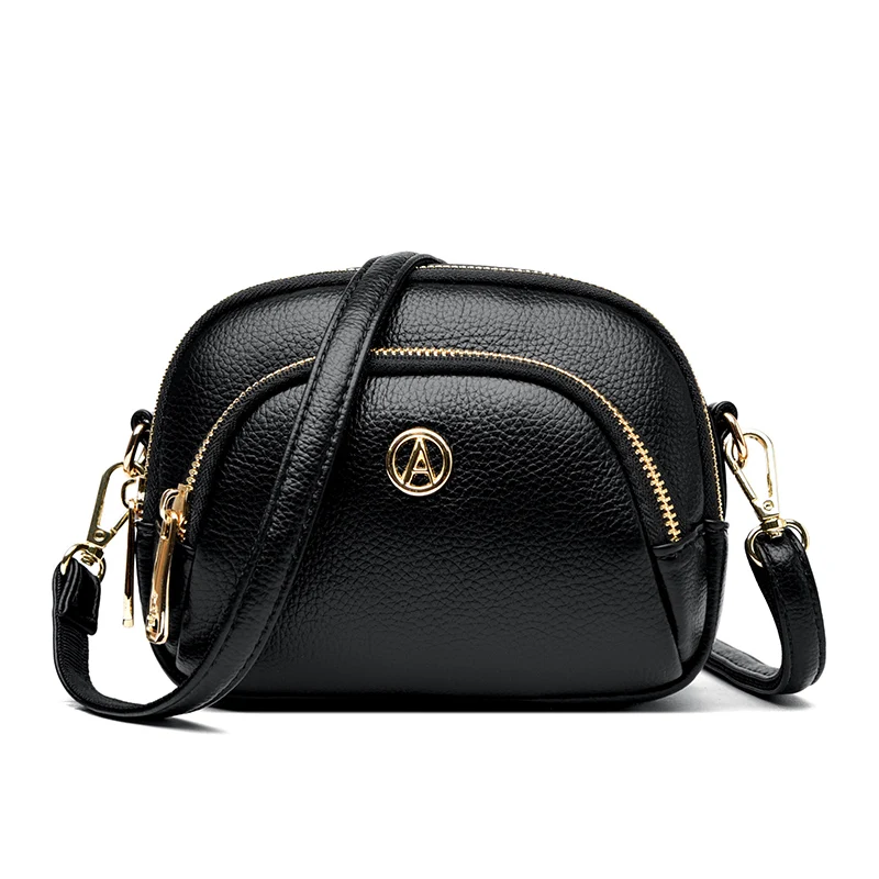 

Повседневные сумки-мессенджеры с несколькими карманами для женщин, роскошные дизайнерские кожаные сумки через плечо, Женские однотонные к...