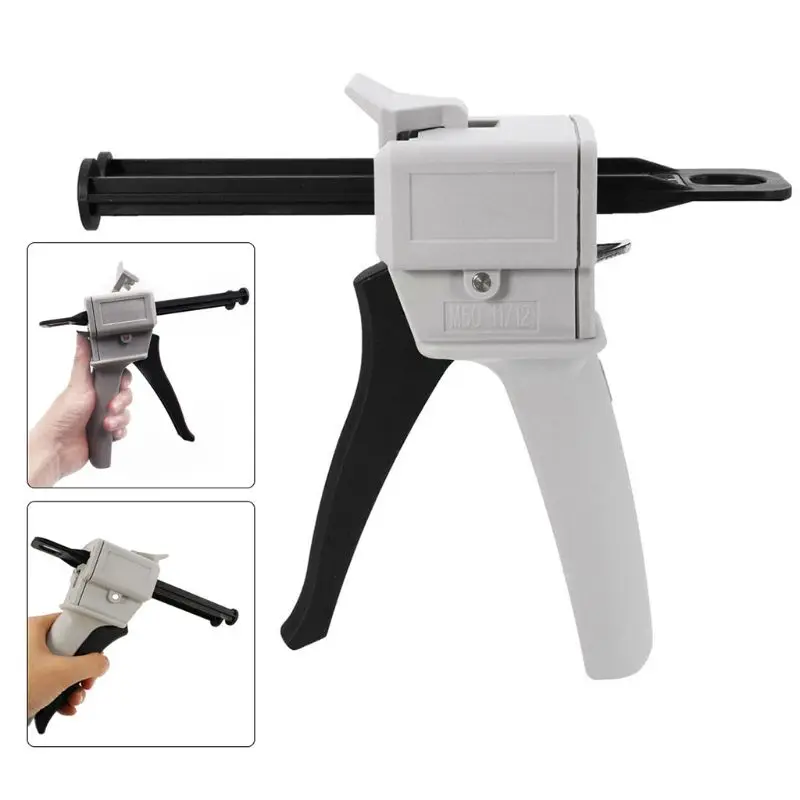 

2:1/1:1 Universal Glue Gun 50ml Two Component AB Epoxy Sealant Glue Gun Applicator Glue Adhensive Squeeze Manual Caulkin