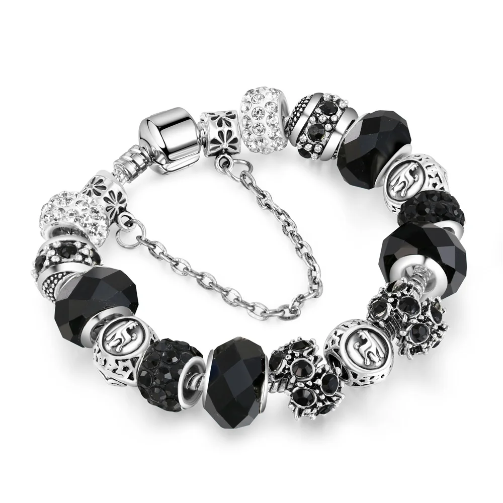

12 Constellations Dropshipping Vintage Color Charms Bracelets for Women DIY Crystal Beads Bracelets Women Jewelry Sagittarius