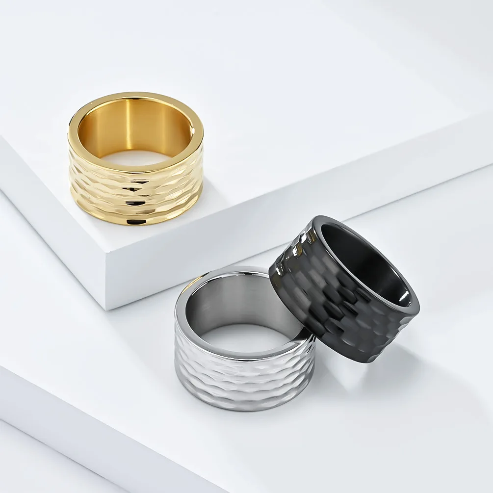 Простые Кольца с сотовым узором властные мужские пальцы из нержавеющей стали