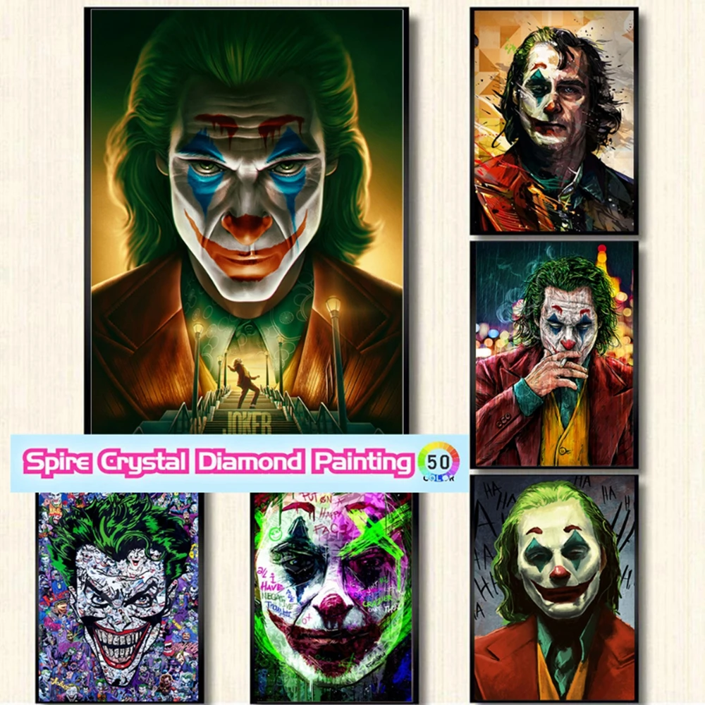 

New DC Joker Movie Diy Crystal Diamond Painting Kit Funny Street Graffiti TV Art Cross Stitch Mosaic Home Decor Handicrafts Gift