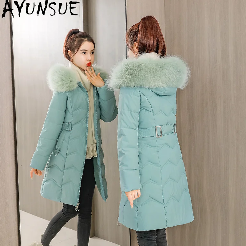 

21 Winter Coat Women Down Padded Jacket Women's Mid-length Korean Thickened Slim Padded Clothes Women Casaco Inverno Feminino F