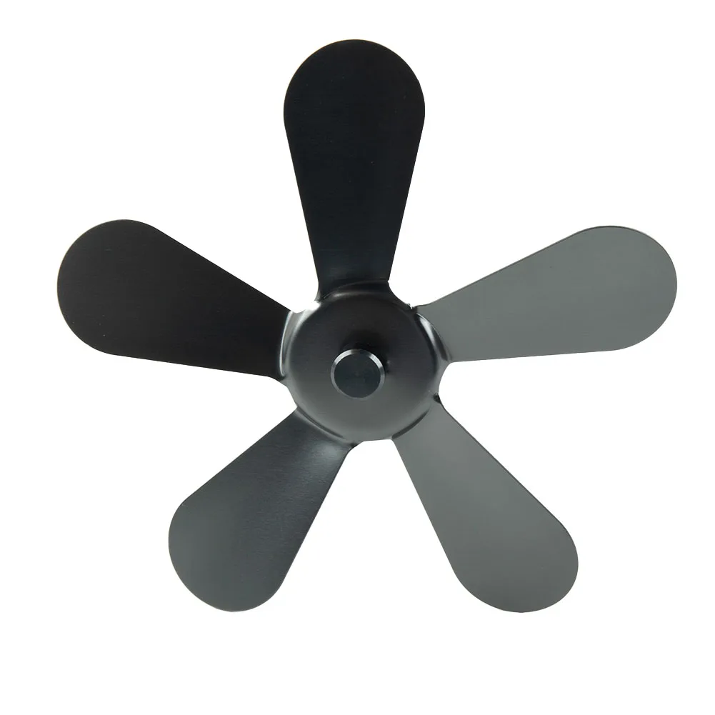 

Stove Fan Fan Blades Light Replacement 5 Blade Fan Aluminum Alloy Chimney Pipe Fan Heat-Resistant Practical Durable