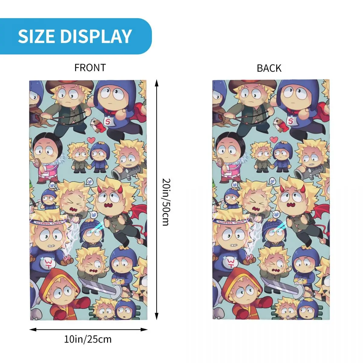 Бандана на шею с мультяшным принтом унисекс