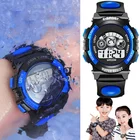Популярные модные детские часы, водонепроницаемые, с отображением недели, для студентов, электронные детские часы, часы