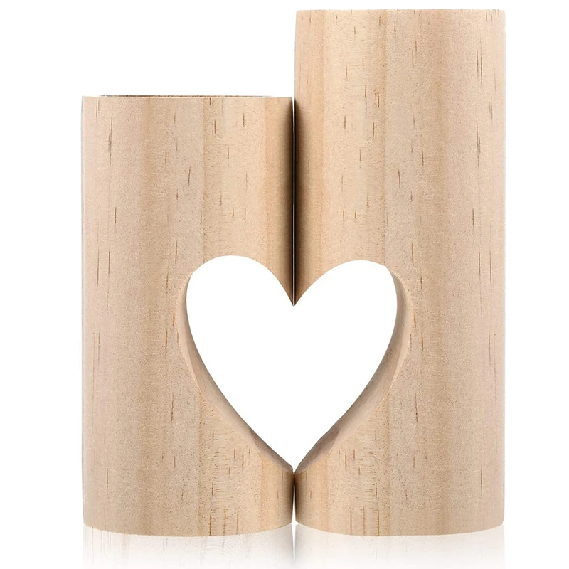 

Новый деревянный подсвечник в форме сердца, подсвечник для свечей на День святого Валентина, романтичный декоративный деревянный подсвечн...