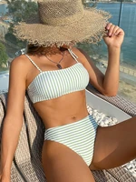 oeing summer women bikini swimsuit conjoined female stretchy soft fashion print beach push up beachwear mujer