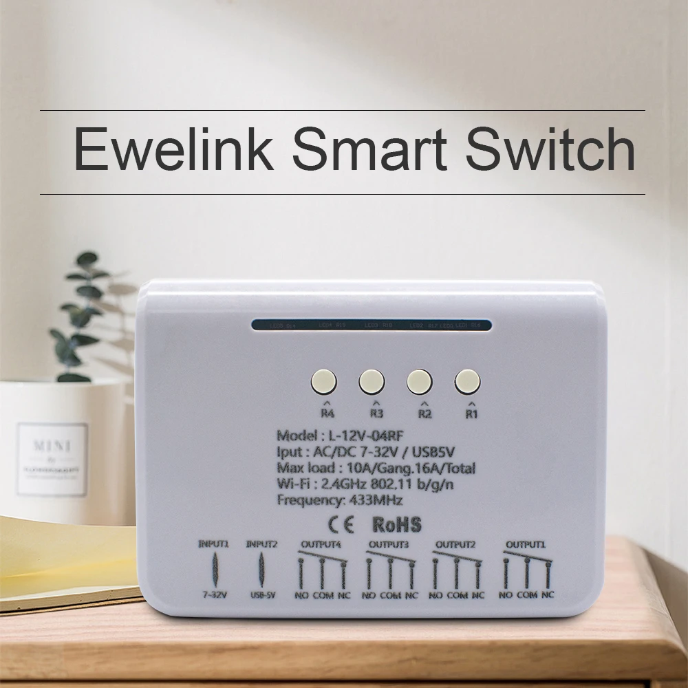 

EWelink WiFi переключатель Смарт гаражные ворота Открыватель контроллер 2/4CH 12V 24V 110V 220V 230V WIFI RF приемник Inching Self-locking DIY