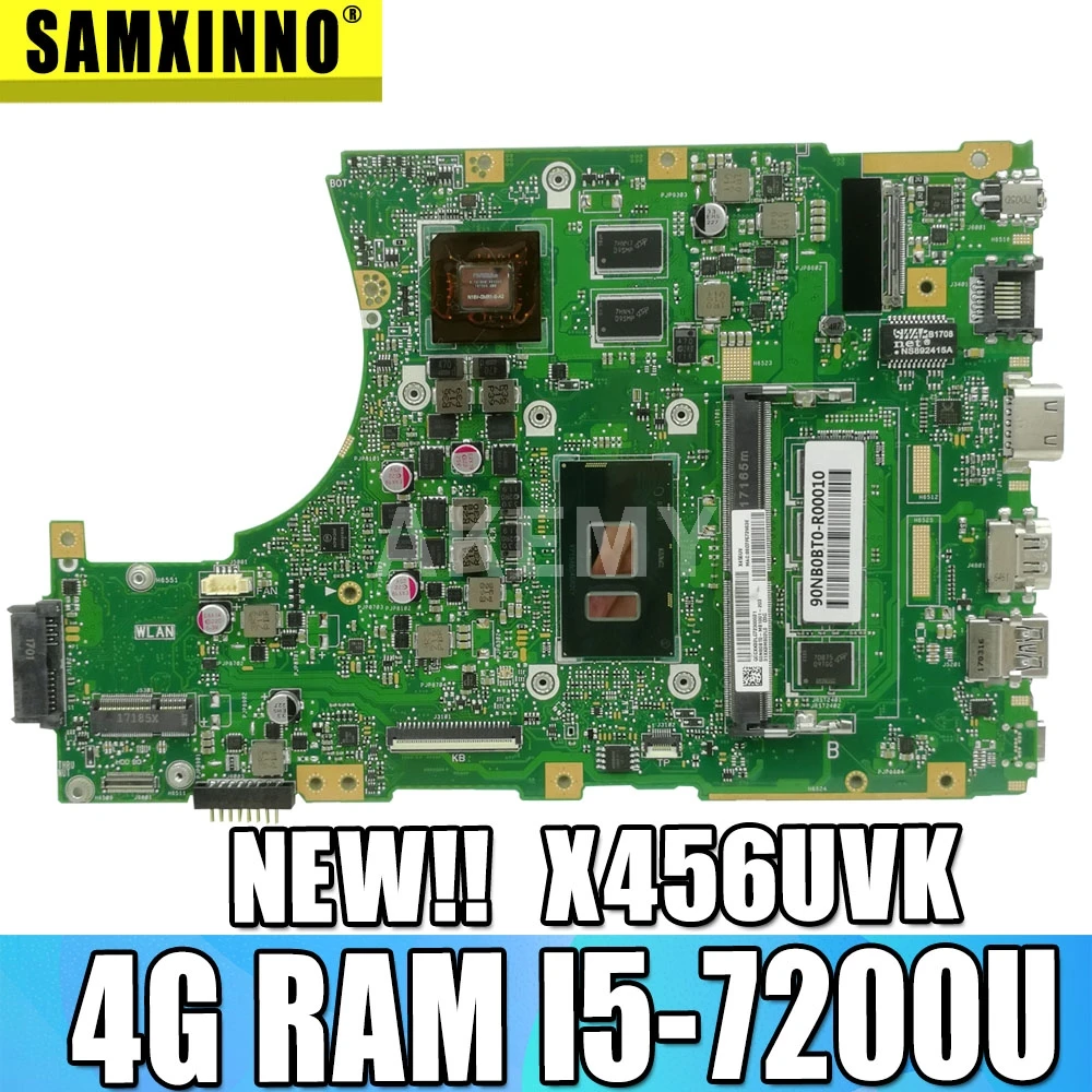 

Материнская плата Akemy X456UAK для ноутбука Asus VivoBook X456UA X456UV X456UQk X456UAM X456UVK материнская плата 4GB-RAM I5-7200U DDR4