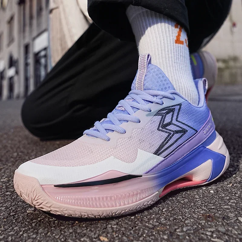 Модные Розовые брендовые баскетбольные кроссовки для мужчин и женщин