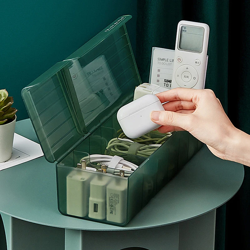 

Cable Storage Box Transparent Drawer organizer Storage Container for Desk Stationery Multifunctional headset Data charging line