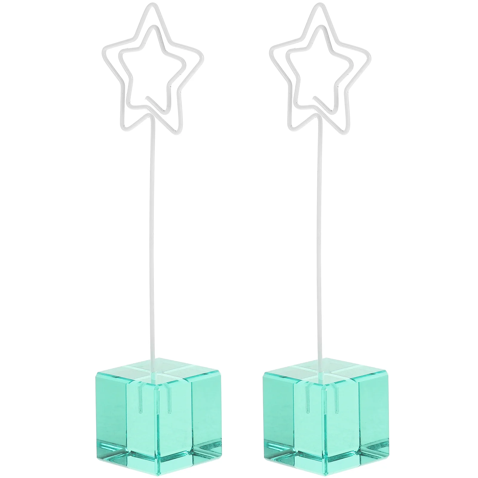 

2 Pcs Name Card Holder Wedding Table Number Picture Place Holders Aluminum Alloy Photo Tables Office Stands Decoration