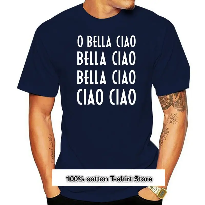 

Camiseta de Money Heist para hombre, camisa con estampado de Oh Bella Ciao, 100 algodón, divertida, de manga corta