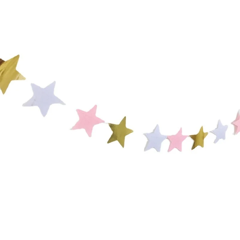 

Star hanging flag color five-pointed star pull flower birthday party decoration unicorn theme party background ornaments