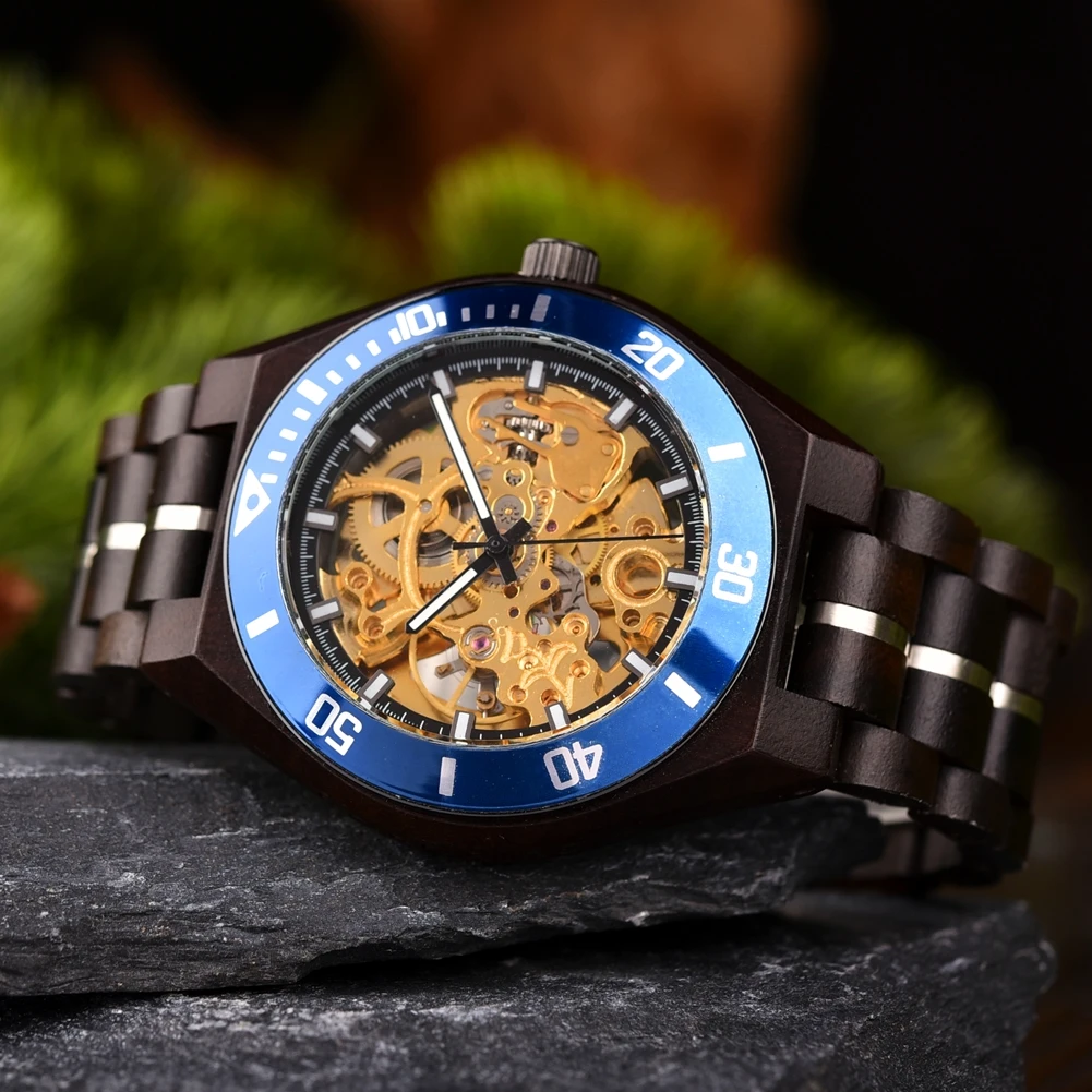 

Mechanical Watch BOBO BIRD Wooden Men's Watches Luxury Clock Automatic Wristwatch Luminous Timepiece Custom Logo Great Gift Box