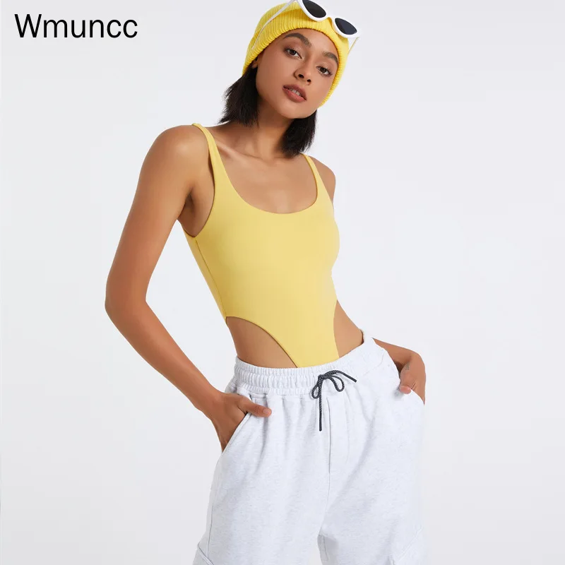 

Wmuncc 2022 Summer Sexy Jumpsuit Women with Elastic Tight Yoga Top Training Sports One Piece Fitness Suit