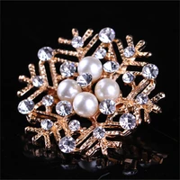 yw gairu pearl three dimensional wreath type dual purpose brooch corsage alloy flower womens accessories lapel pins jewelry