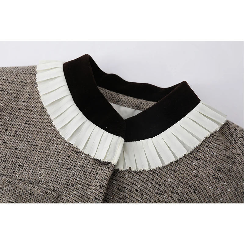 Элегантный французский светский костюм с круглым вырезом однобортный пиджак