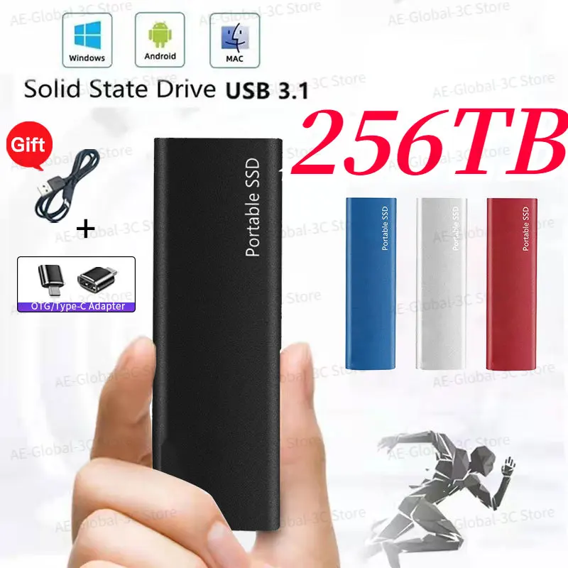 

External Solid State Portable SSD High-speed 256TB 128TB 64TB 8TB 2TB M.2 SSD Type-C USB3.1 Mobile Hard Drive For Xiaomi