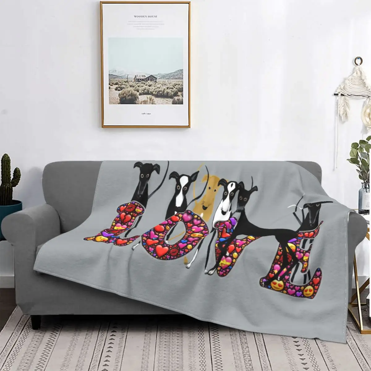 

Ultra-Soft Fleece Love Hounds Throw Blanket Flannel Greyhound Whippet Sighthound Dog Blankets for Bed Office Couch Bedspreads