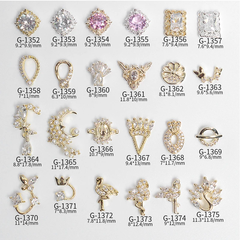 

Nail Art 3pcs Delicate Designs Alloy With Zircon Rhinestones For Nail Tips Decorations Nail Decoration