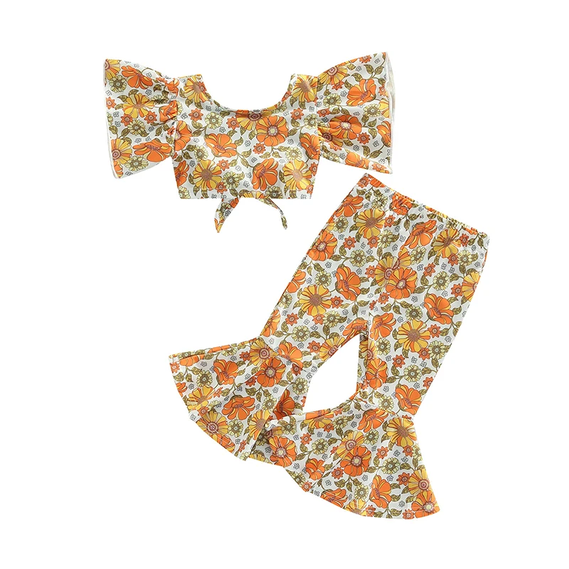 

Топ с коротким рукавом и оборками, с цветочным принтом