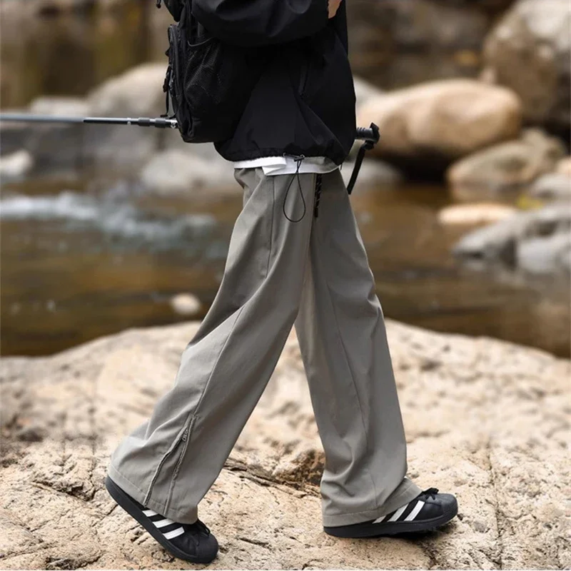 Новые мешковатые спортивные штаны с боковой молнией для мужчин осенние уличные