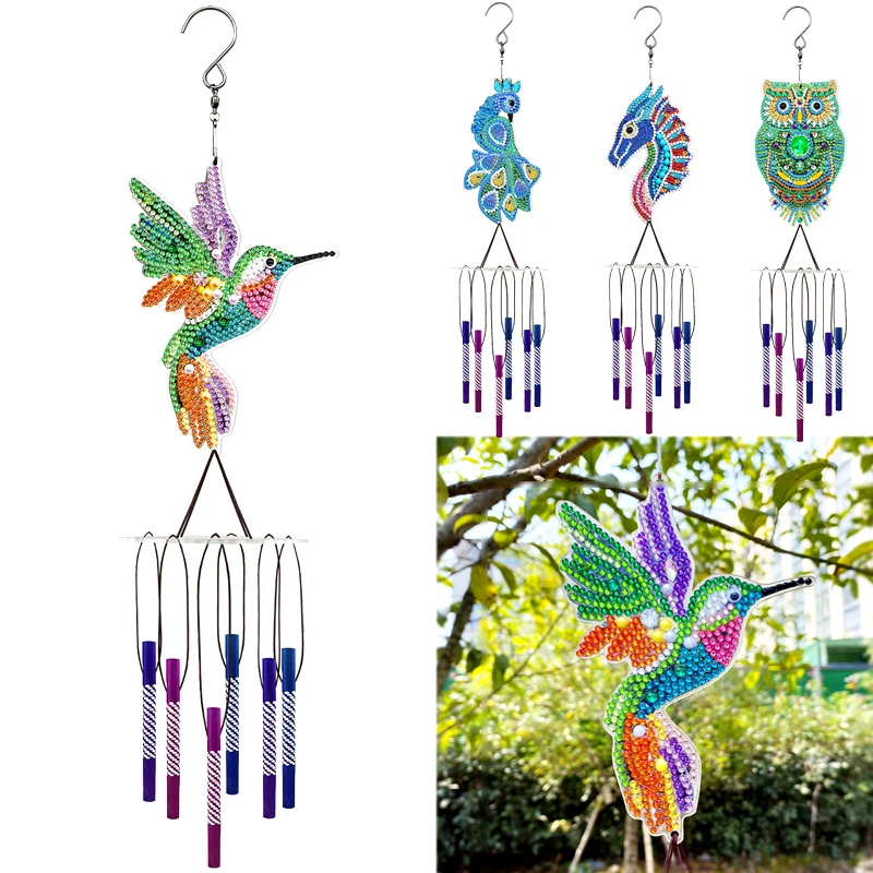 

Набор для творчества «Музыка Ветра», подвесная картина с алмазной вышивкой, с изображением животных, для окна, украшение для дома