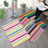 beautiful color stripes bath mat anti slip absorb water long strip cushion bedroon mat doormat area rug