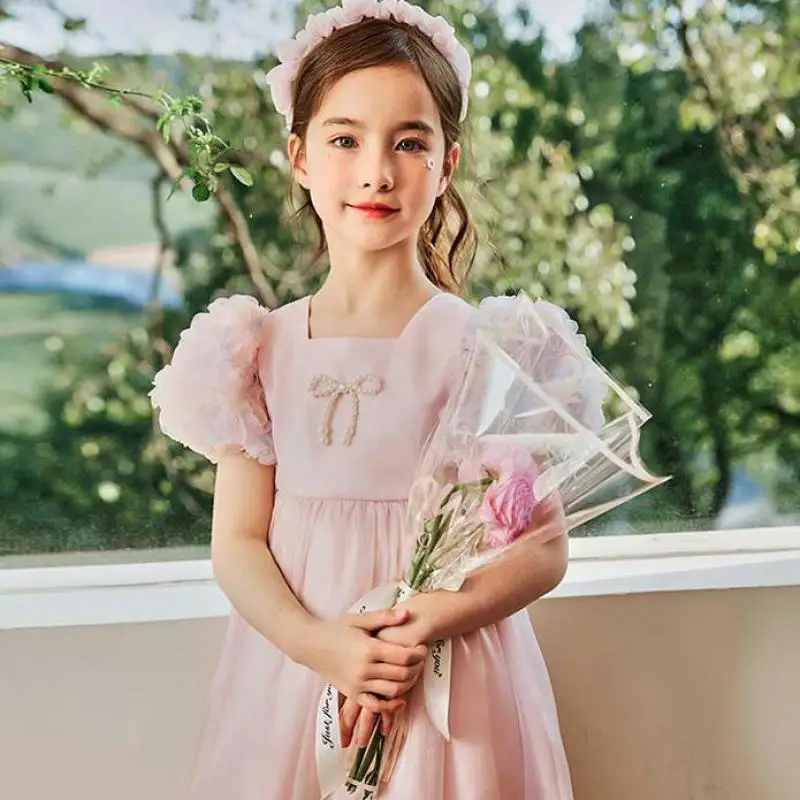 

Teenage Girls Dress Children's Clothing Party Elegant Princess Tulle Baby Girls Kids Lace Wedding Ceremony Dresses Girl Dress