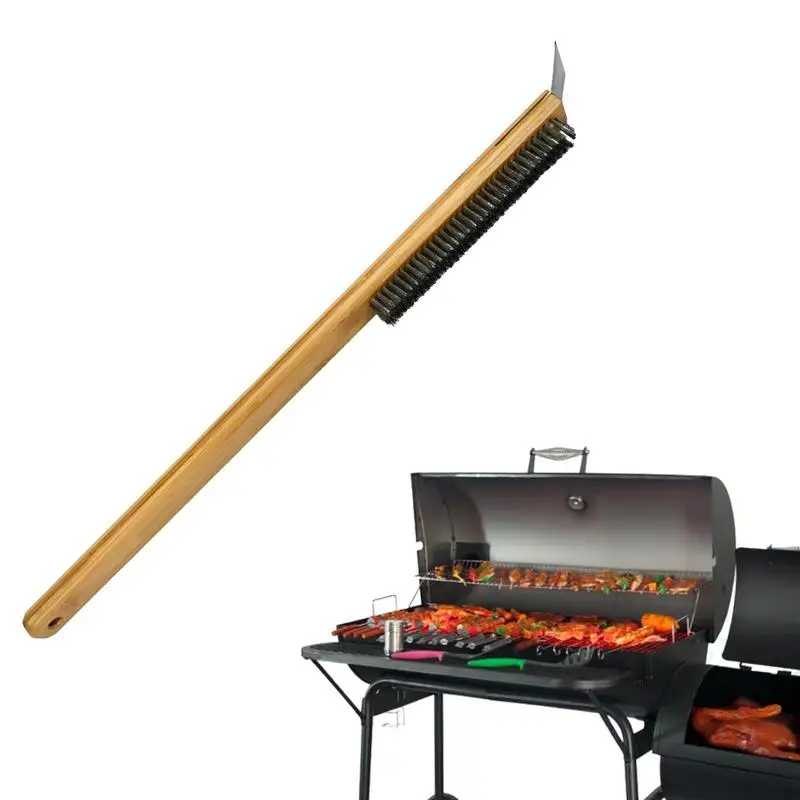 

Professional Pizza Oven Brush Scraper Household Grill Stainless Steel Cleaning Brush With 22 Inch Long Handle Kitchen Pizza Tool
