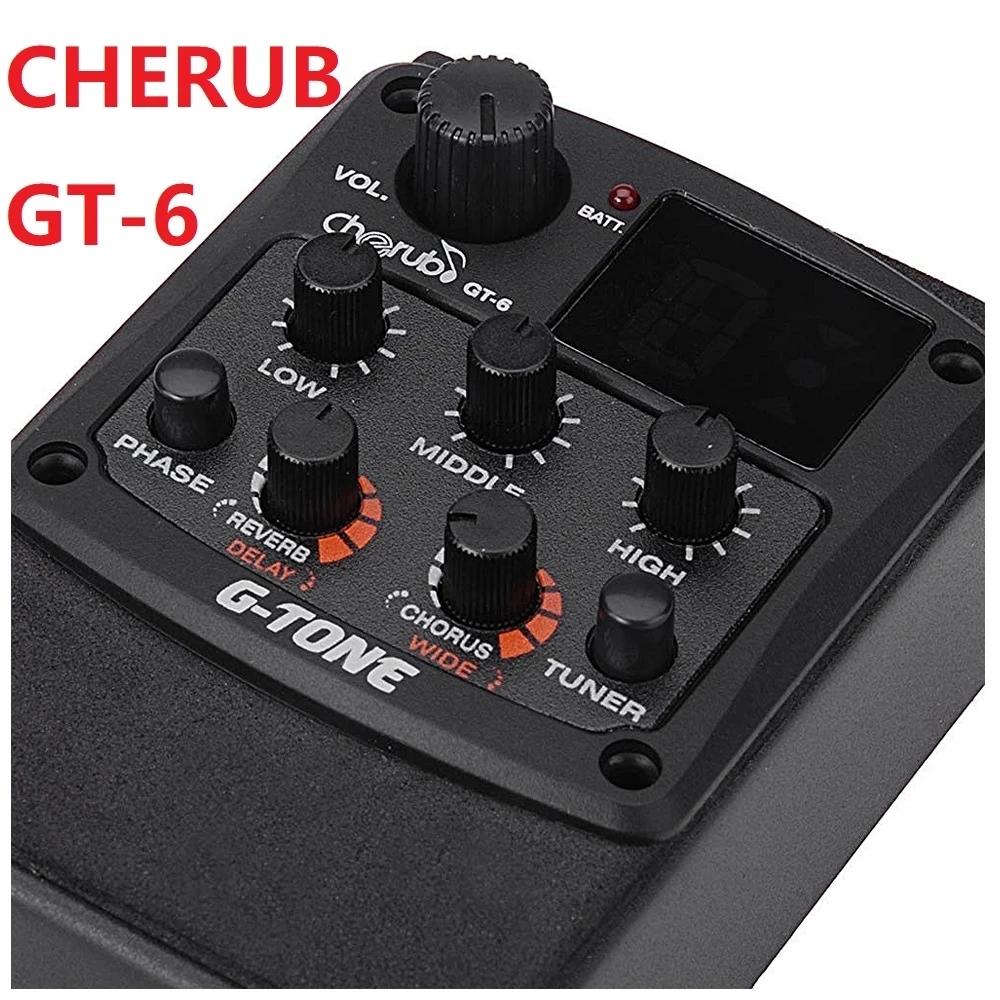 Cherub GT-6 Acoustic Guitar Preamp Piezo Pickup Reverb Delay Chorus 3 Band EQ Equalizer LCD Tuner Effect for Guitar Pickups Part images - 6