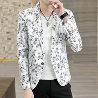 2021 brand clothing fashion mens spring high quality leisure business suitmale printing casual blazers jacket plus size s 3xl
