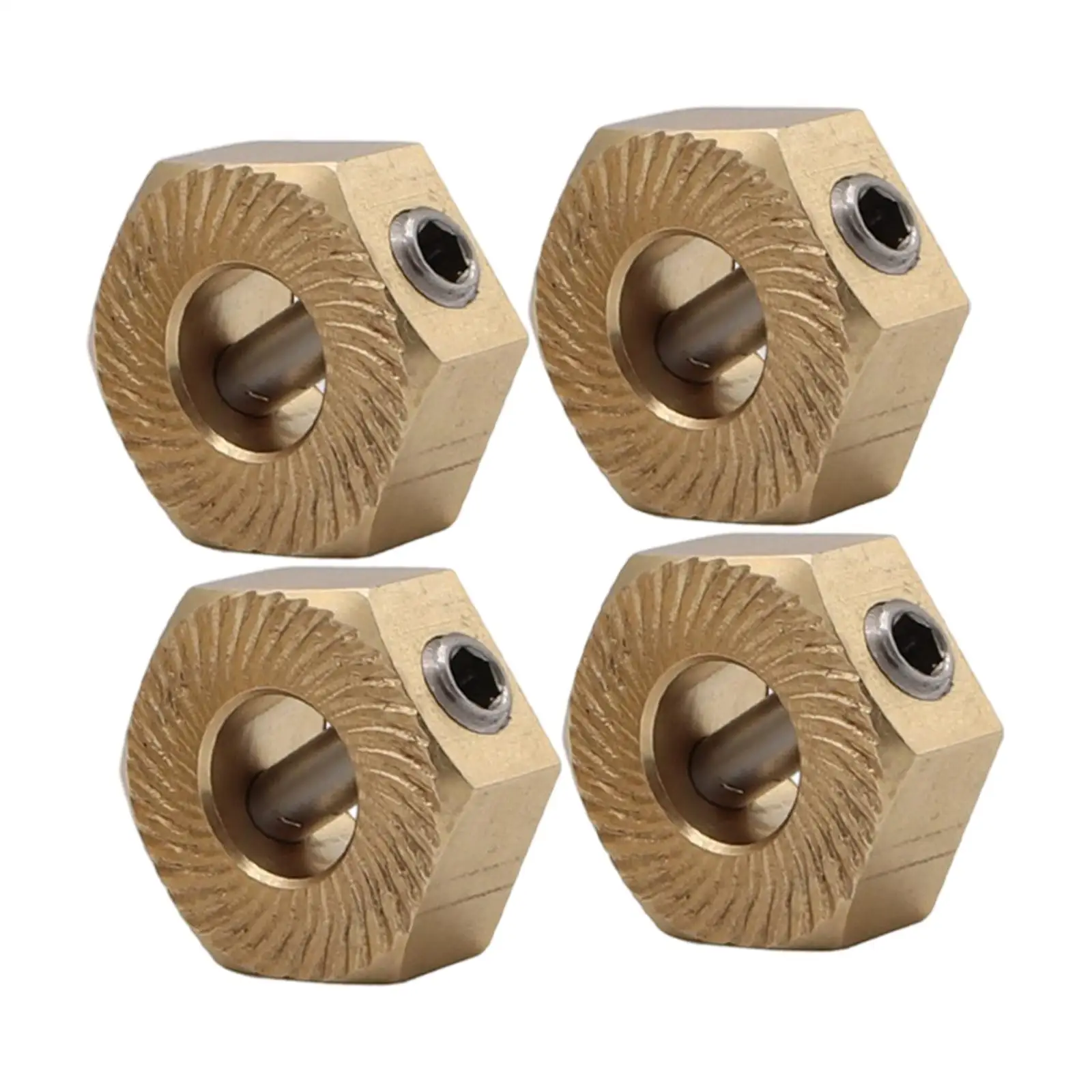 

4 Pieces Brass Hex Hub Adapter for Axial SCX6 1/6 RC Model Car Modification
