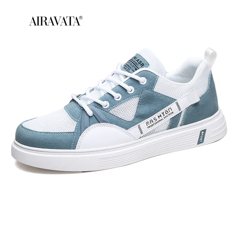 Men's Vulcanize Shoes Canvas Male Sneakers Fashion Lace-up Solid Mesh Breather Shoes Rubber Flat Autumn Casual Man Shoes