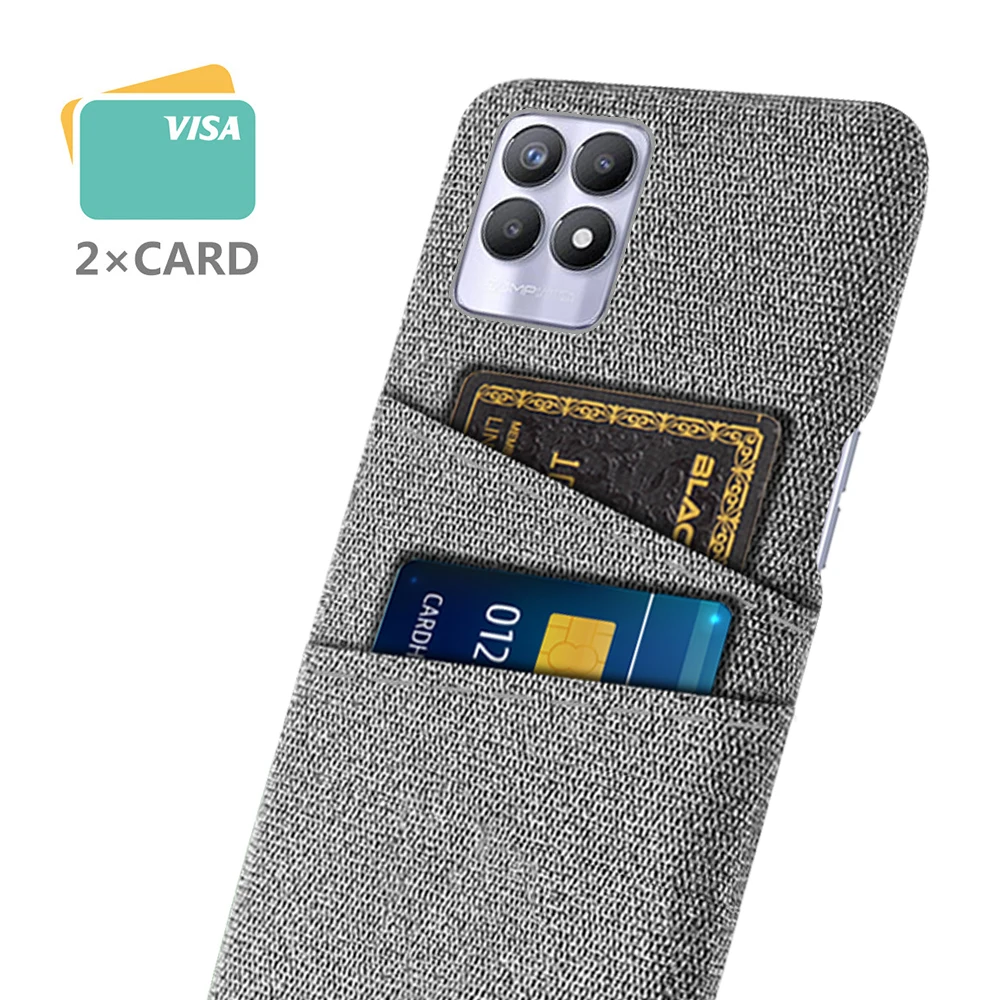 

Realmi 8i Case For OPPO Realme 8i 8 Pro Luxury Fabric Dual Card Phone Cover For On Realme 8i Realme8i 6.6" RMX3151 Fundas Coque