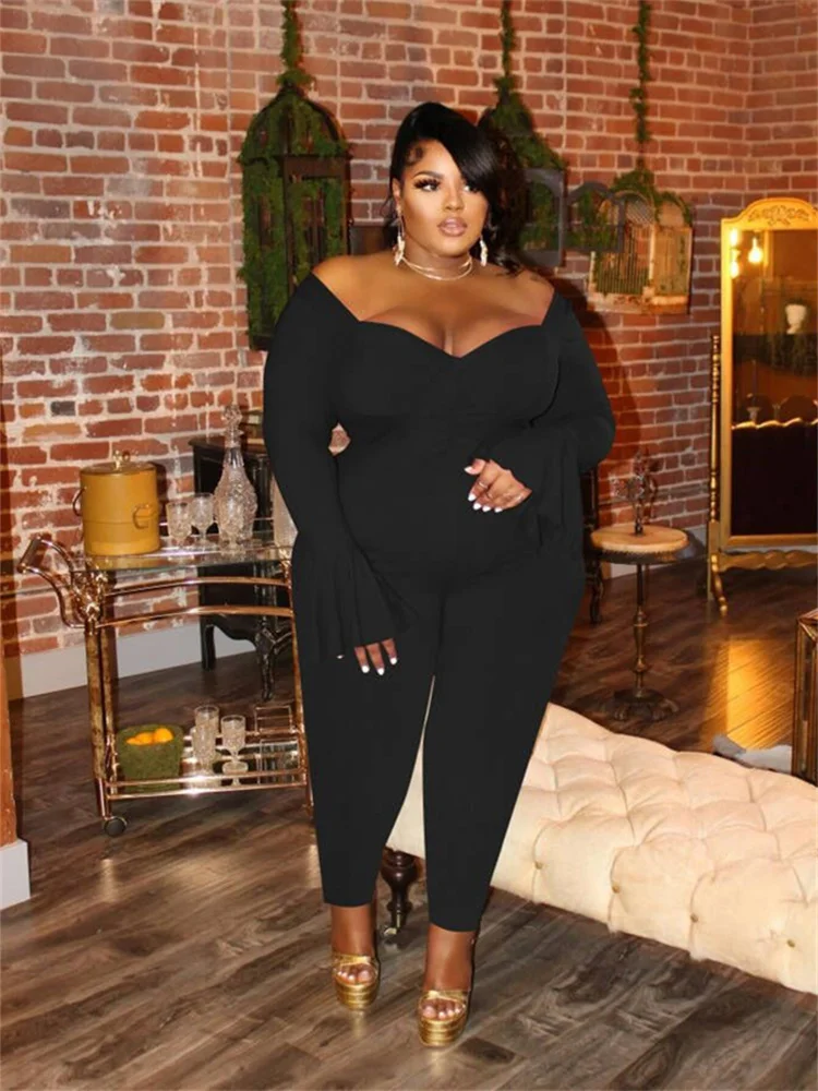 Женский Осенний комбинезон с длинным рукавом и V-образным вырезом