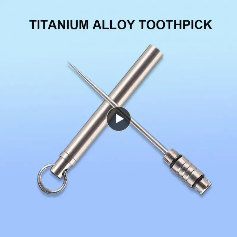 

Portable Corrosion-resistant Titanium Alloy Toothpick Integrated Toothpick Cartridge Outside Ultralight Durable Clean Toothpick